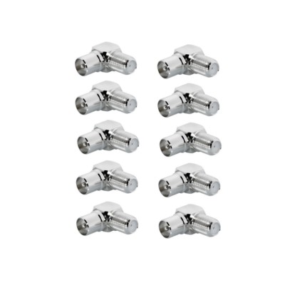 TV Winkeladapter 10 Winkel Adapter 9,5 mm Stecker F Kupplung Buchse Antenne IEC