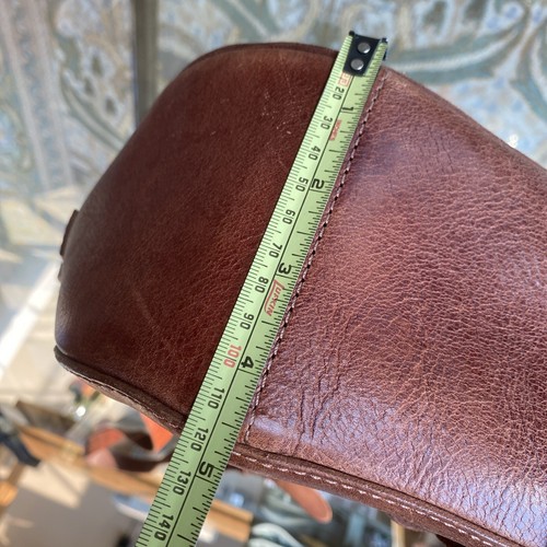 Lucky Brand Y2K Vintage Aged Leather Saddle Bag Crossbody Caramel Brown Pre-own - Picture 21 of 21