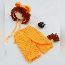 Newborn Lion Costume Brand New Knit Cap and Pants