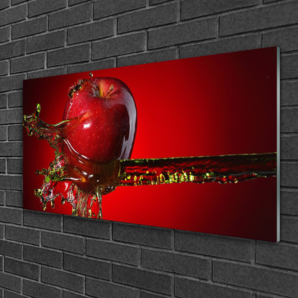 Tableau en plexiglas cuisine pomme éclatante pour dynamiser votre espace repas