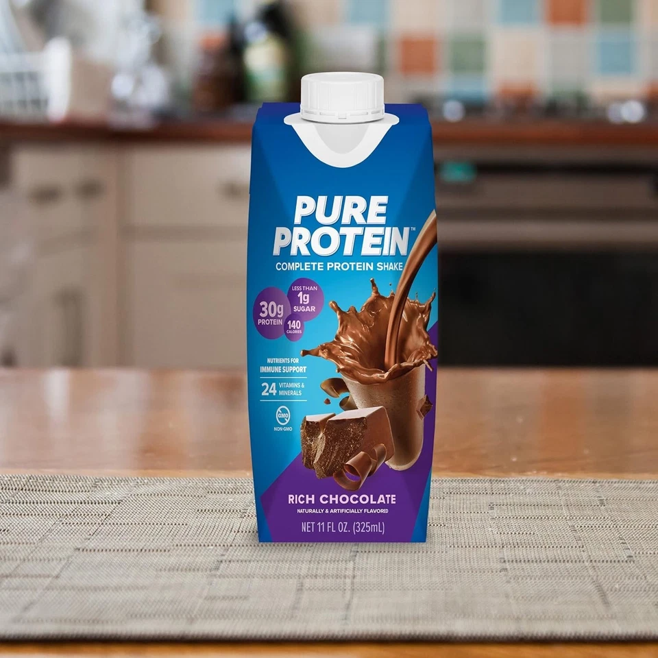 Shake de proteína de chocolate Pure Protein 30g proteína completa pronto para beber - Imagem 4 de 4