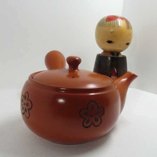 Orange Japanese porcelain teapot / japanese vintage teapot / japanese tea pot / - Picture 10 of 11