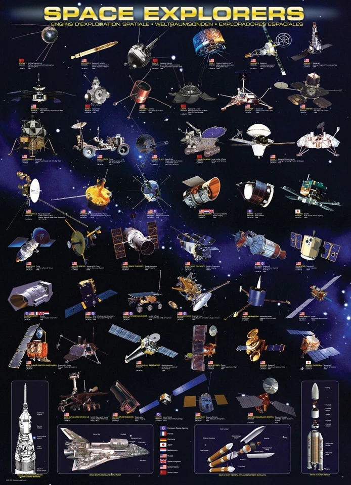 Space Explorers 1000 Piece Jigsaw Puzzle Eurographics New - Image 2 of 3