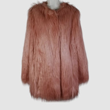 $1300 Alabama Muse Italy Women's Pink Faux-fur Nina Coat Jacket Size 46