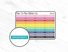 1349-54~~Appointment Header/Dividers Planner Stickers