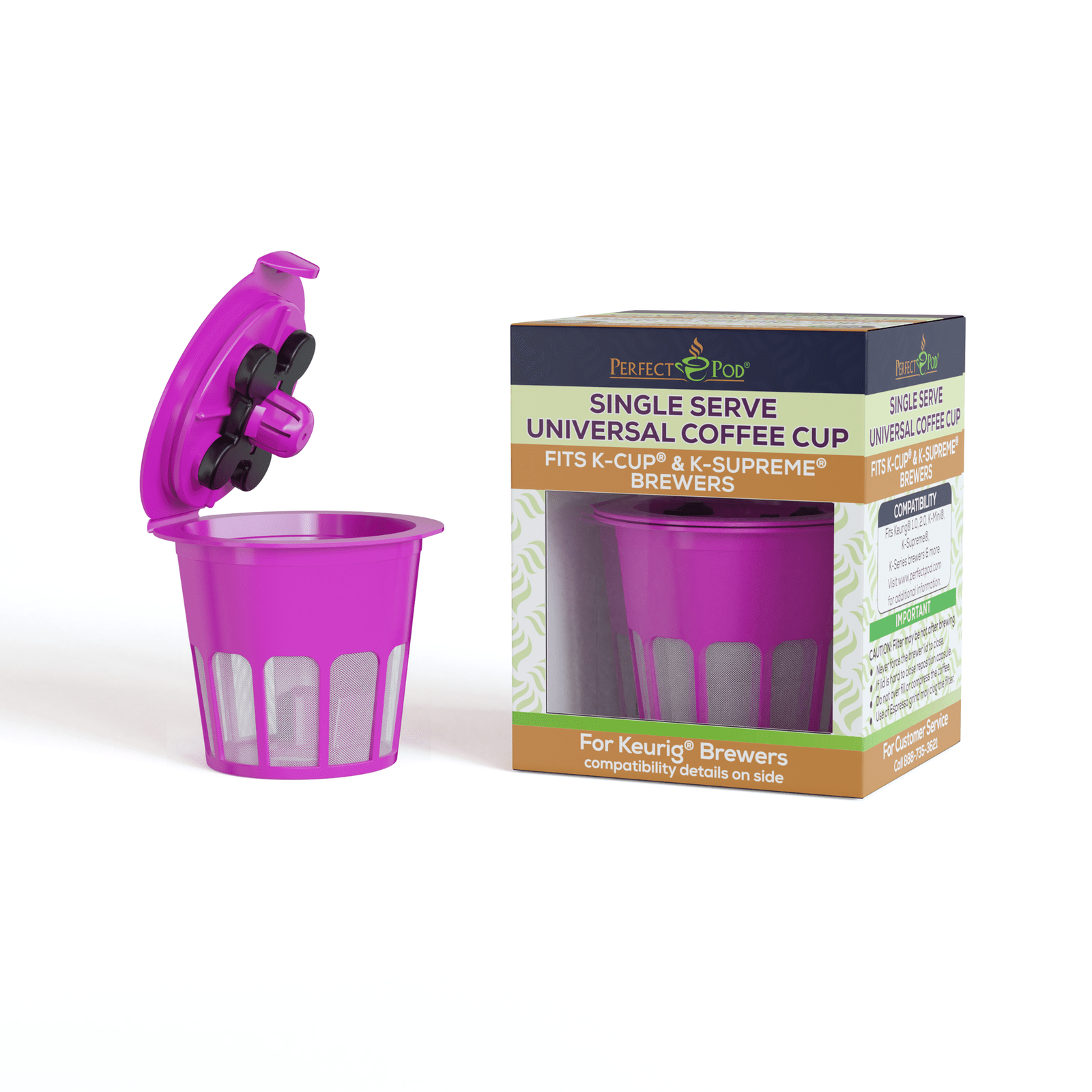 Universal Reusable Single-Serve Coffee Pod Filter Cup