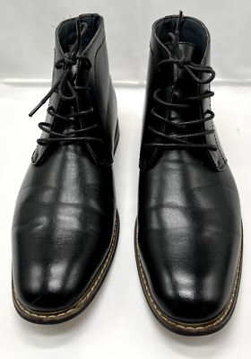 Parrazo Cap Toe Lace Up Dress Boots Black Chukka Mens Sz 