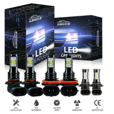 For Toyota Tundra 2007 - 2013 Combo LED Headlights High Low Beam Fog Light Bulbs