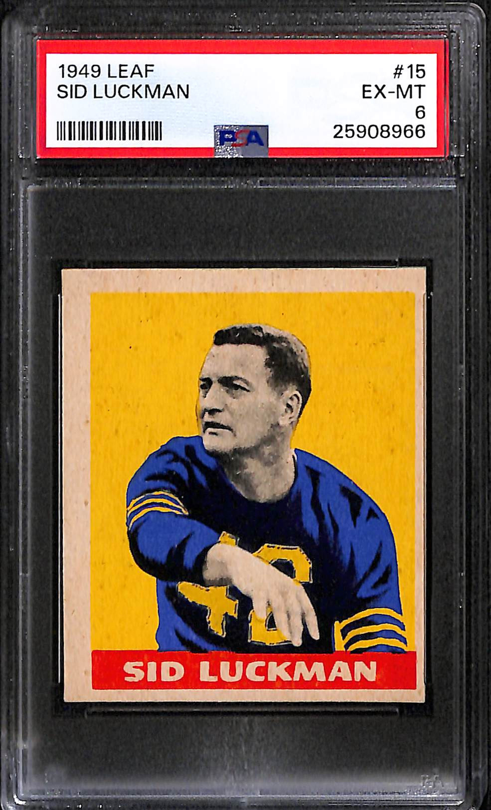 Sid Luckman 1949 Leaf #15 PSA 6