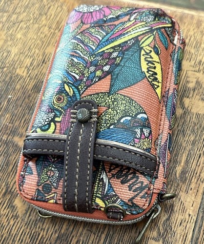 Sakroots Smartphone Wristlet Wallet Owl Zip Around * No Straps Included - Picture 2 of 5