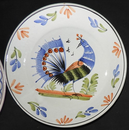 Lot x2 Assiettes, décor avec des paons (contemporaines) décor type Angoulême - Picture 4 of 4