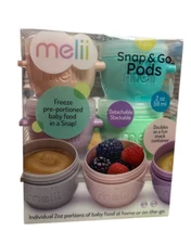 Melii Snap & Go Pods 2 Oz/ Baby Food Freezer Storage Containers Stackable/ NEW!