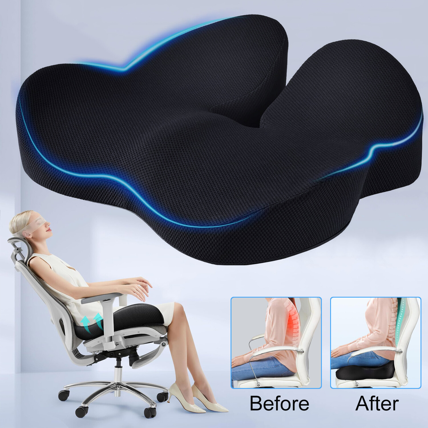 Memory-Schaum Sitzkissen Orthopädischer Sitzkissen Ergonomische Sitzkissen