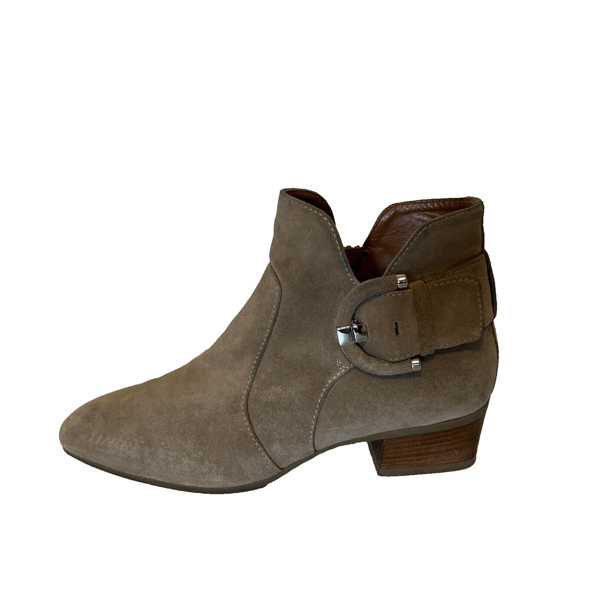 Aquatalia Fiamma Leather Suede Water Resistant Taupe Sz Italy