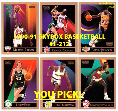 1990-91 SkyBox Basketball #1-212 Complete Your Set $2 or 2 Card Minimum YOU PICK