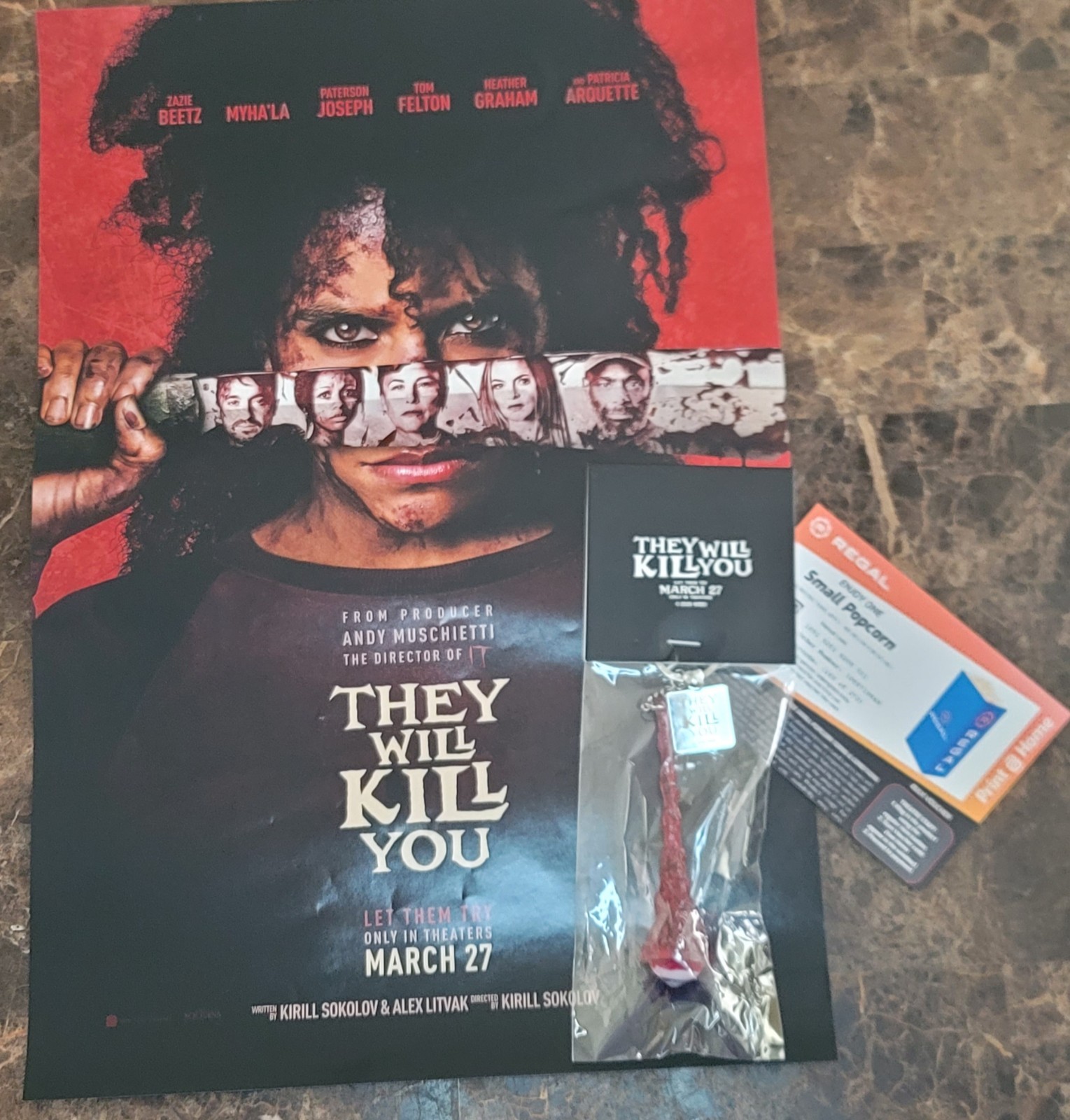 They will kill you movie (2026) merchandise bundle (popcorn + keychain only!! )