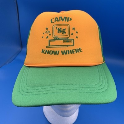 Stranger Things Dustin Trucker Hat Cap Camp Know Where  85 Retro Computer
