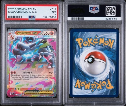 2025 Pokemon PFL EN Mega Charizard X EX 13/94 PSA 7
