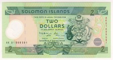 2001 Solomon Island 2 Dollars 01099591 Commemorative Polymer Money Banknotes