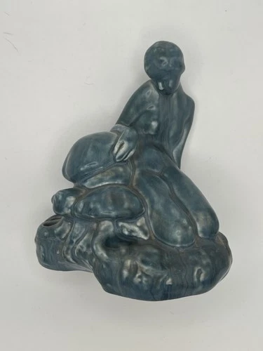 Rookwood Pottery 1921 “Nude With Mushroom” Ceramic Glazed Statue/Flower Holder