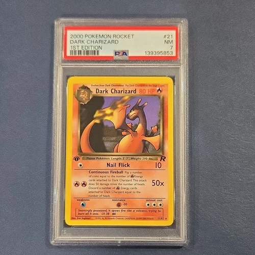 Pokémon Team Rocket Dark Charizard 1st Edition #21/82 PSA 7 2000 Rare