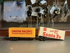 TYCO HO Piggyback Trailer Lot UP Union Pacific Santa Fe