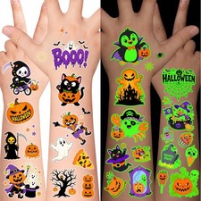 120 PCS Glow In The Dark Halloween Temporary Medium, 4.Halloween-Glow