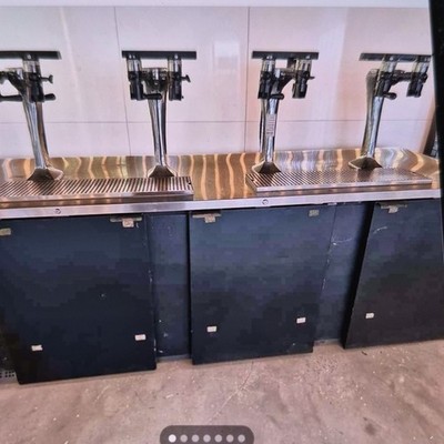 Fagor 4 Tap Draft Beer Kegerator, Black, Rear-Mounted Compressor