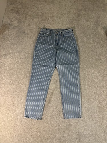 American Eagle Mom Jeans High Rise Pin Stripe Womens Size 4