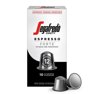 Espresso Capsules Extra Dark Roast Intensity 12 Forte 10 Count for Nespresso