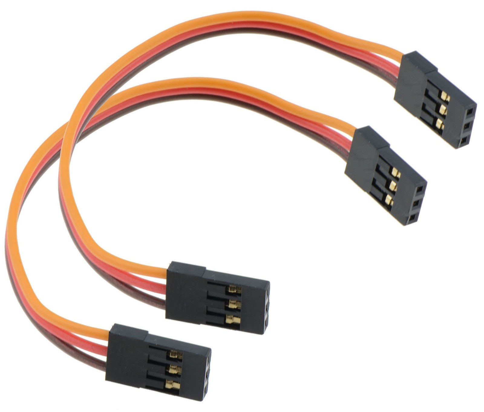 2 x 100mm Male to Male Servo Extension Lead Cable Futaba JR Connectors