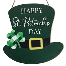 St. Patrick's Day Door Decorations, Hanging Wooden St Patricks Day Shamrock D...