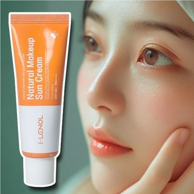 ILENOL Natural Makeup Sun Cream 1.0 50ml #Light Beige SPF 50+PA++++ BB Cream NEW