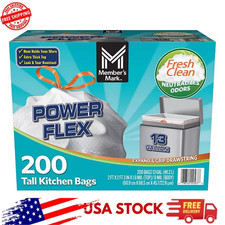 Member's Mark 13-Gal Tall Kitchen Bags 200 Ct   Power Flex, Fresh Scent  Strong