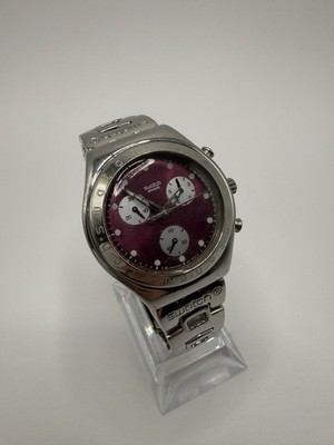 Swatch Irony Damen Chronograph Edelstahl Lila Zifferblatt