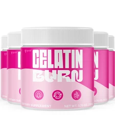 (5 Pack) Gelatin Burn Powder Support For Weight Management & Fitness 150 Serving