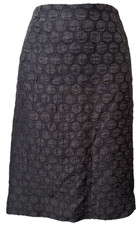 Anthropologie Maeve Black Dot Pencil Skirt 2 Straight Circle Pattern Lightweight