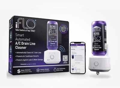 iFLO Purple Smart Automated A/C Drain Line Cleaner IFLOKIT01 - NEW