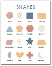 Shapes Poster, Shapes Print, Educational Classroom Poster - 11X14 - Unframed Pri