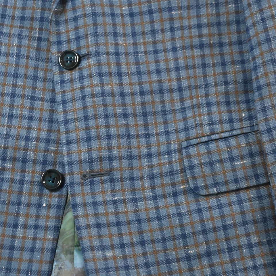 Blazer Traje Chaqueta Abrigo Deportivo Tallia 42L Azul Lana Guinga Lino Para Hombre Foto 3 de 4