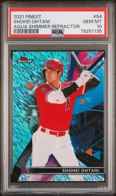 2021 SHOHEI OHTANI FINEST #54 AQUA SHIMMER REFRACTOR /175 PSA 10 Beautiful 🔥🔥