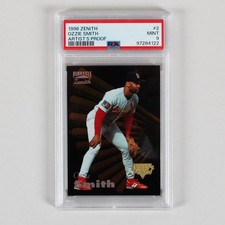 1996 Zenith Ozzie Smith Graded Card #2 Artist's Proof - PSA 9