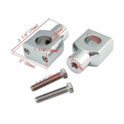 Motorcycle Aluminum Handlebar Riser Clamp Fat Bar Kit with Mounting Adapters