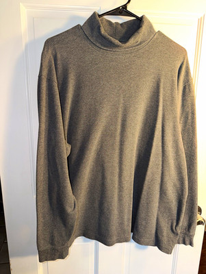 L.L. Bean Men's XL Regular Mock Neck Cotton Knit Pullover Sweater Gray Trad Fit