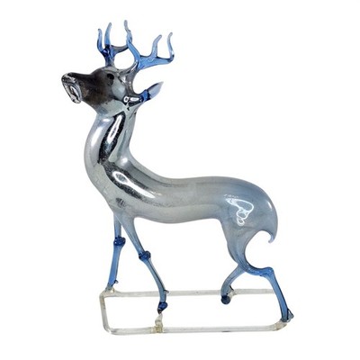 Rare Blue Reindeer Deer Lauscha Bimini German Christmas Ornament Mercury Glass