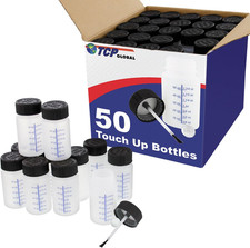 TCP Global 2-Ounce Paint Touch-Up Bottles with Safety Lids Box of 50 , Mixing B