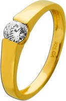 Diamant Ring Silber Vergoldet Lab Grown Diamond 0.50Ct
