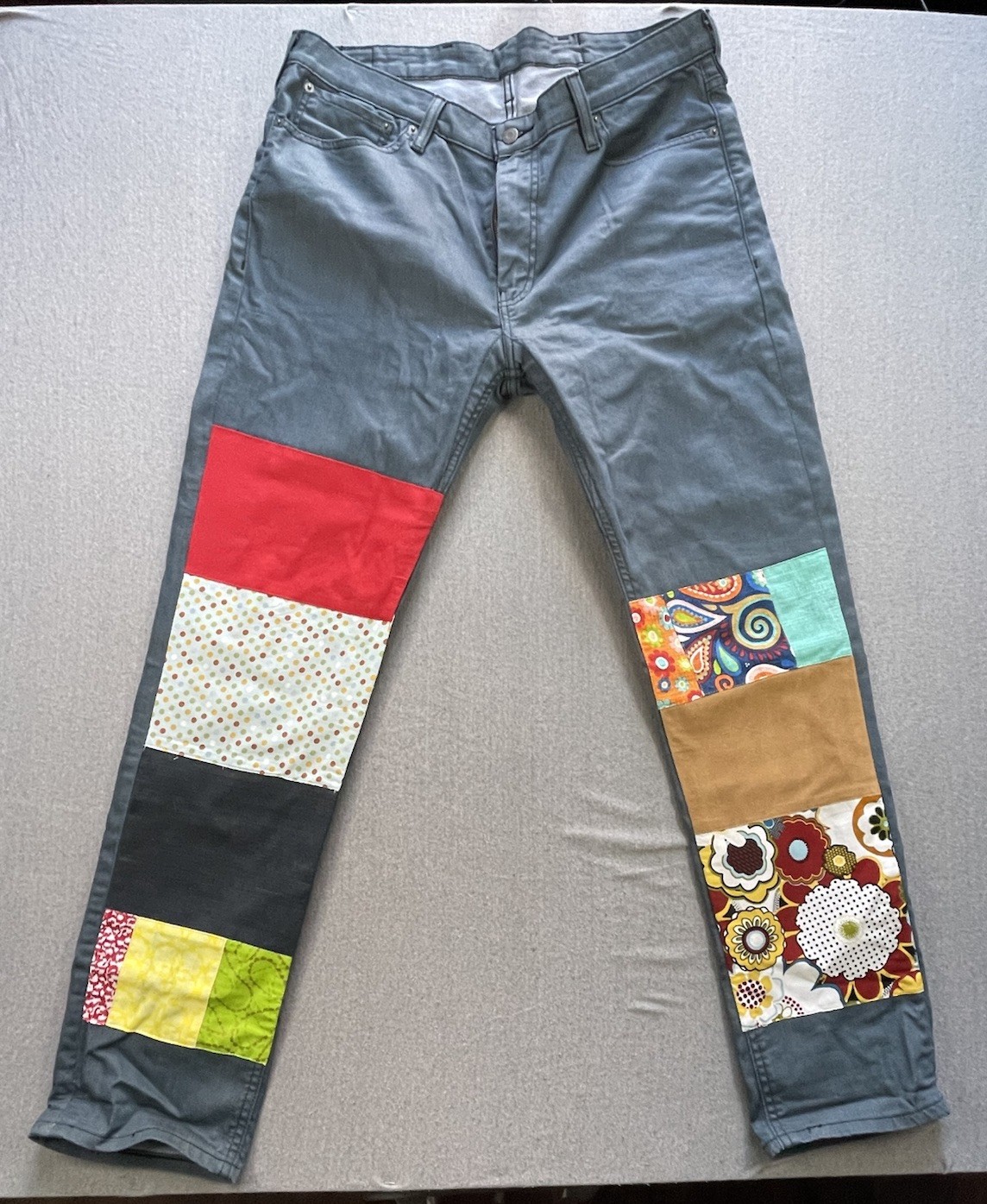 Levi’s 511 Custom Colorful Flower Patchwork Denim… - image 1
