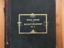 1800s IOOF ODD FELLOWS No. 8 Massasoit Encampment Roll Book Ledger Rhode Island