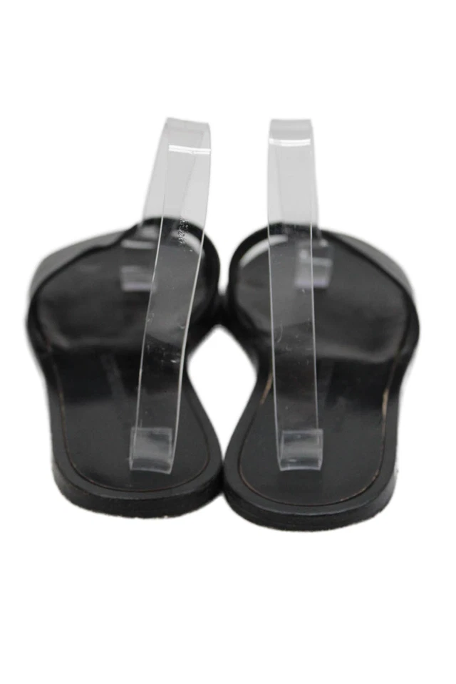 Woman by Common Projects Womens Leather Flat Slip On Shoes Black Size 8 - Image 3 of 4